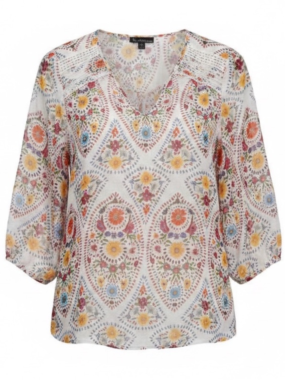 Signature Studio Vibrant Patterned Blouse Size 2X